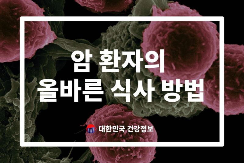 암 환자의 올바른 식사 방법